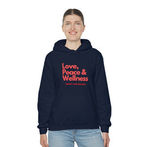 Love-Peace-Wellness1 Unisex Heavy Blend™ Hooded Sweatshirt