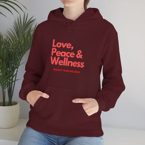 Love-Peace-Wellness1 Unisex Heavy Blend™ Hooded Sweatshirt